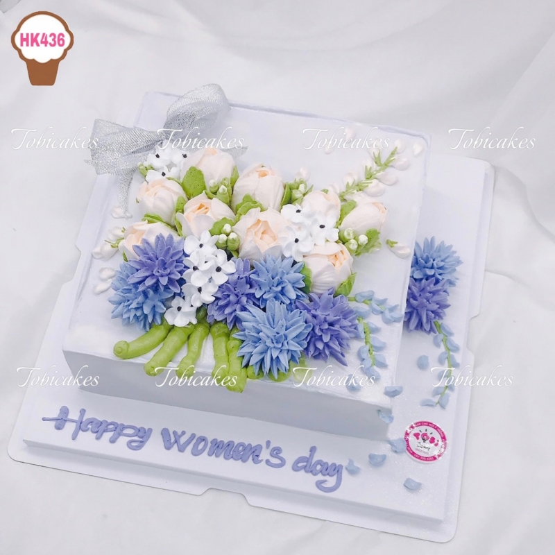 HK436 - BÁNH SINH NHẬT HOA KEM MỪNG NGÀY 8/3, 20/10, 20/11