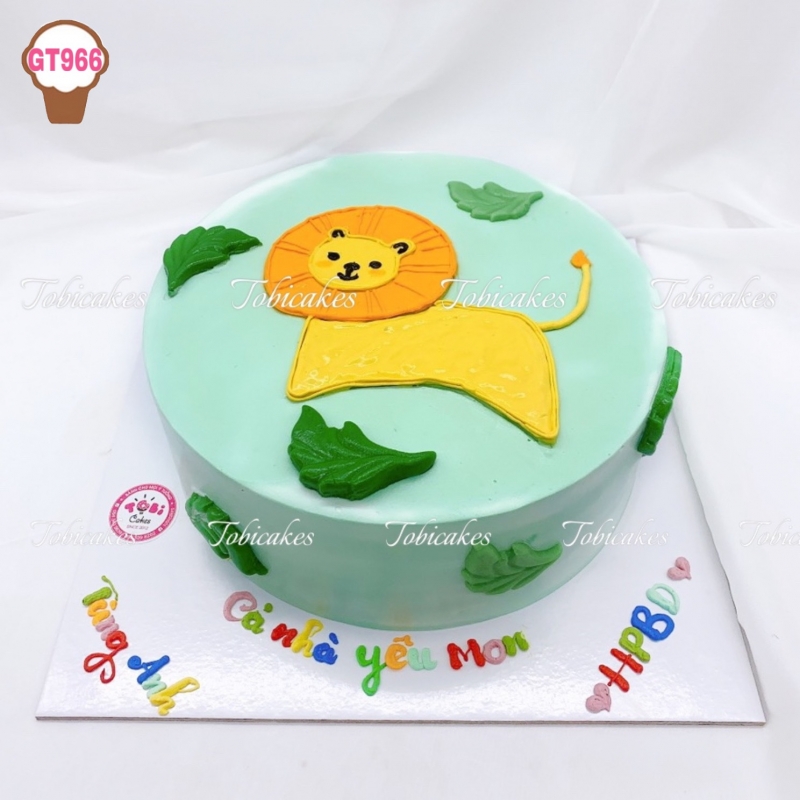 GT966 - BÁNH SINH NHẬT VẼ HÌNH CHÚ SƯ TỬ ĐÁNG YÊU DÀNH CHO CÁC BÉ