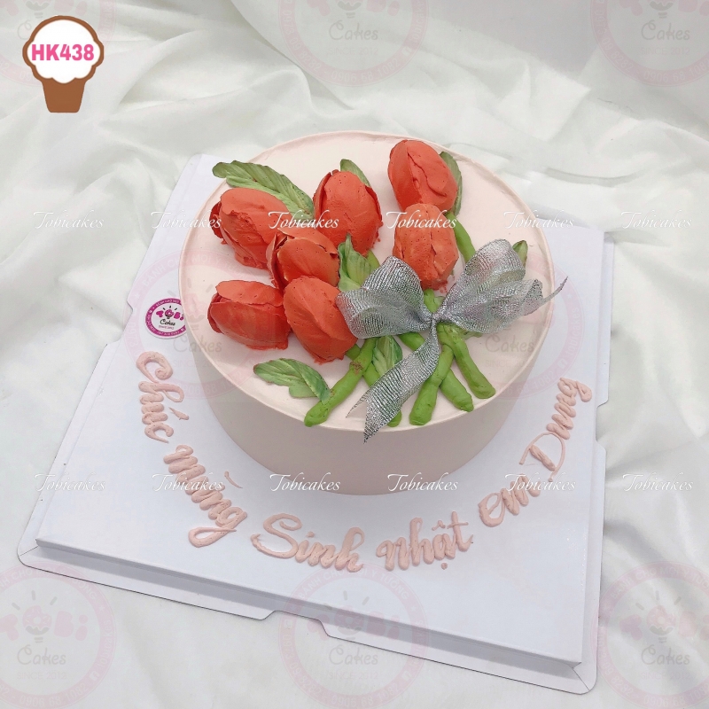 HK438 - BÁNH SINH NHẬT HOA KEM HOA TULIP XINH ĐẸP DÀNH CHO CÁC BẠN NỮ
