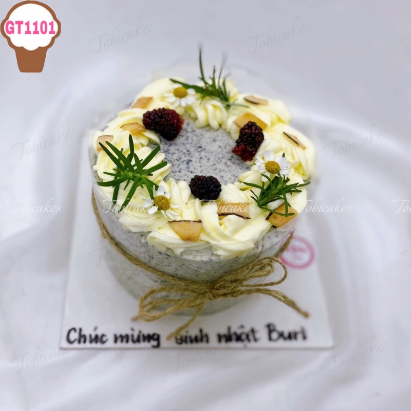GT1101 - BÁNH SINH NHẬT MÈ ĐEN TINH THAN TRE DỪA NON