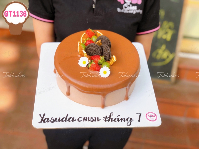 GT1136 - BÁNH SINH NHẬT GATO KIỂU ÂU TONE NÂU SOCOLA TUYỆT ĐỈNH