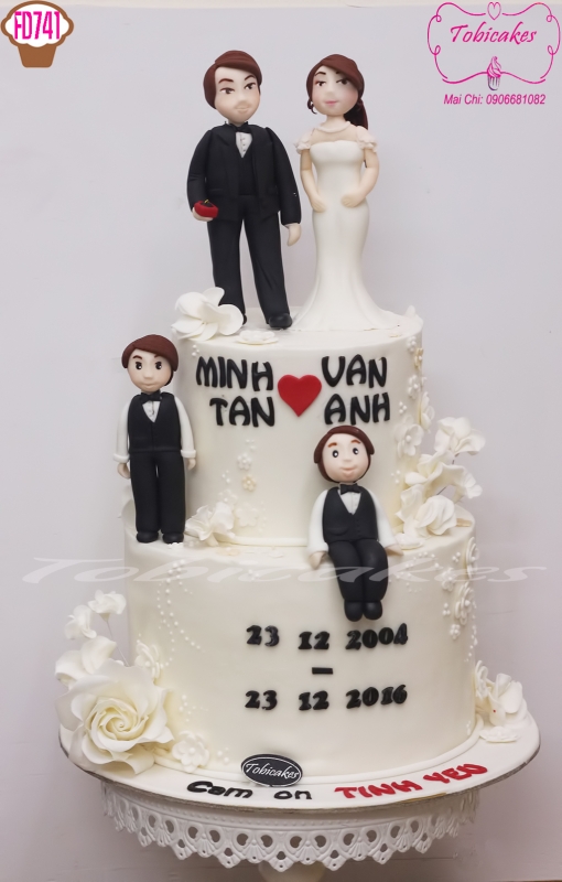 BÁNH FONDANT CHỦ ĐỀ KỈ NIỆM NGÀY CƯỚI