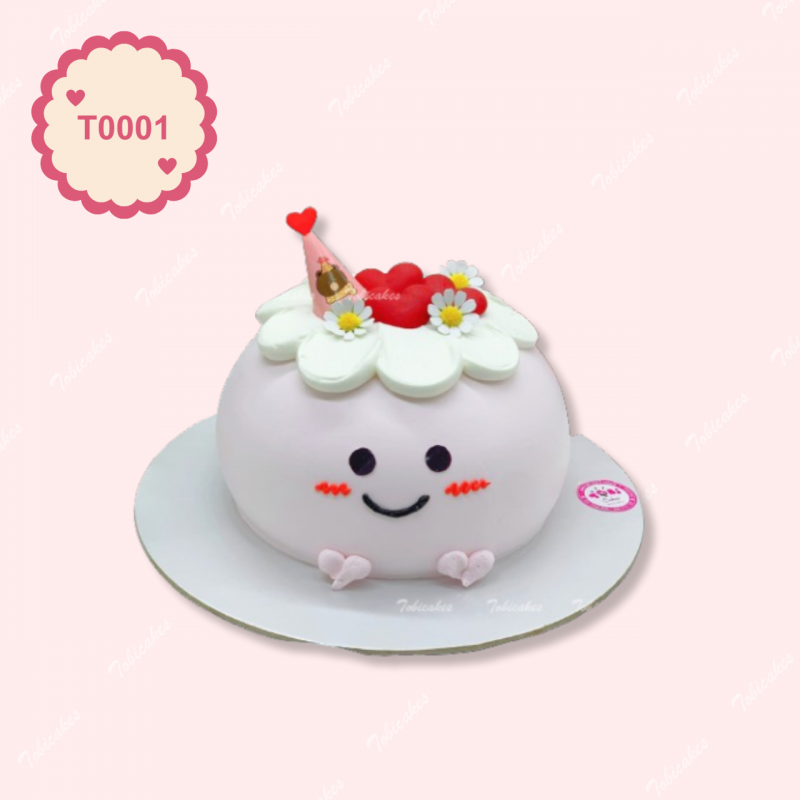 T0001 - BÁNH CẮT TỈA HỒNG DỄ THƯƠNG