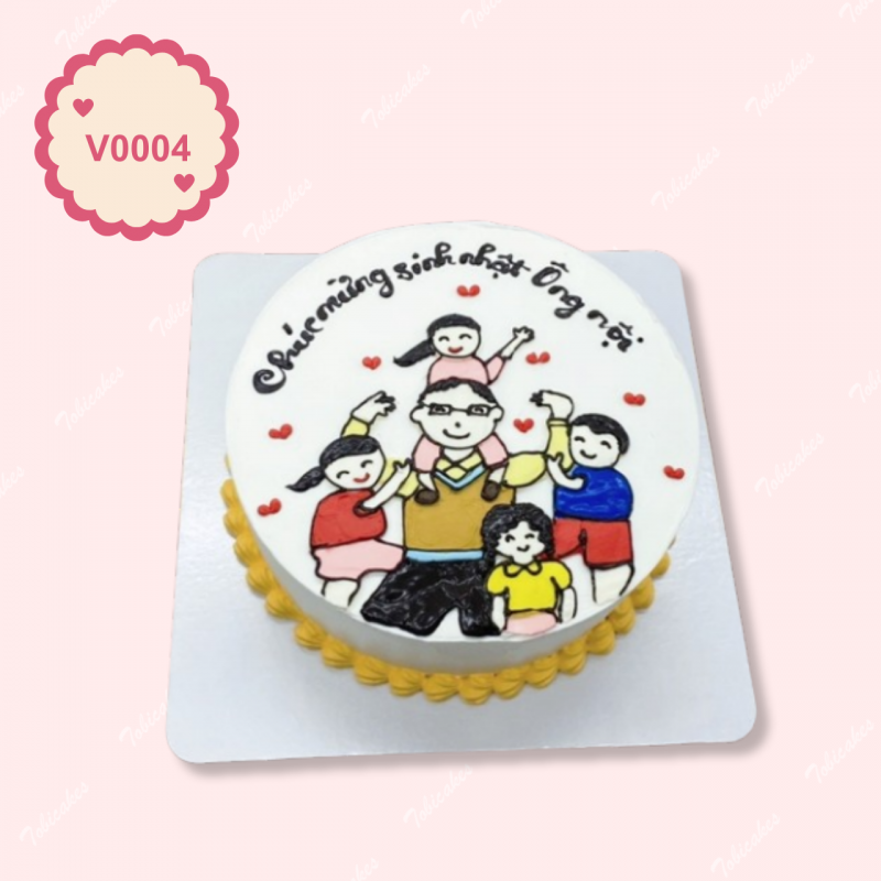V0004 - BÁNH VẼ HÌNH GIA ĐÌNH YÊU THƯƠNG