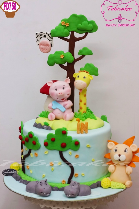 BÁNH SINH NHẬT TẠO HÌNH CÁC BẠN THÚ RỪNG