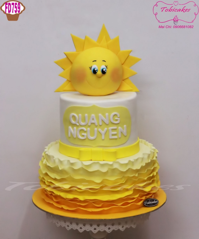 BÁNH SINH NHẬT TẠO HÌNH MẶT TRỜI GAM MÀU VÀNG RƯC RỠ