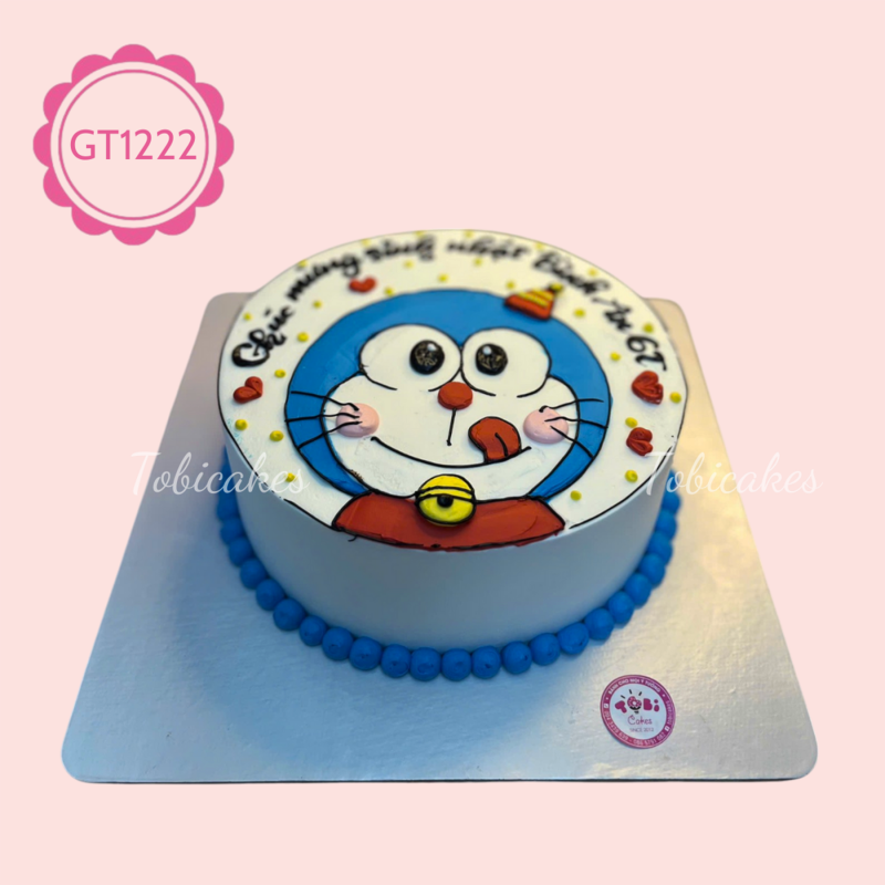 GT1222 – Bánh sinh nhật Doraemon lè lưỡi tinh nghịch, tươi cười đón tuổi mới!