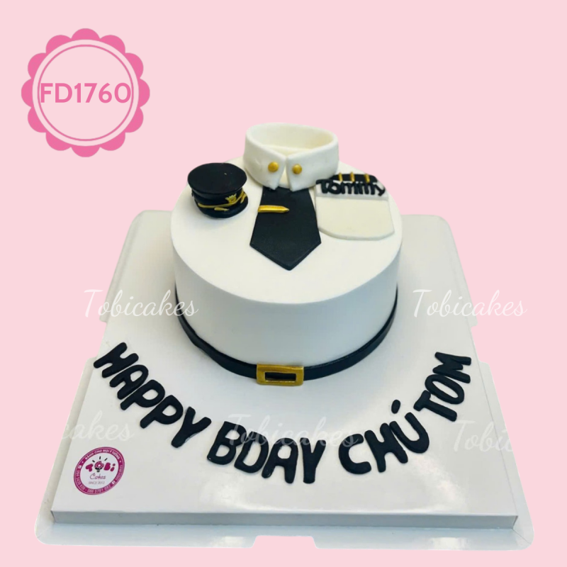 FD1760 - Bánh sinh nhật fondant Phi Công – “Bay cao như ước mơ của bé”