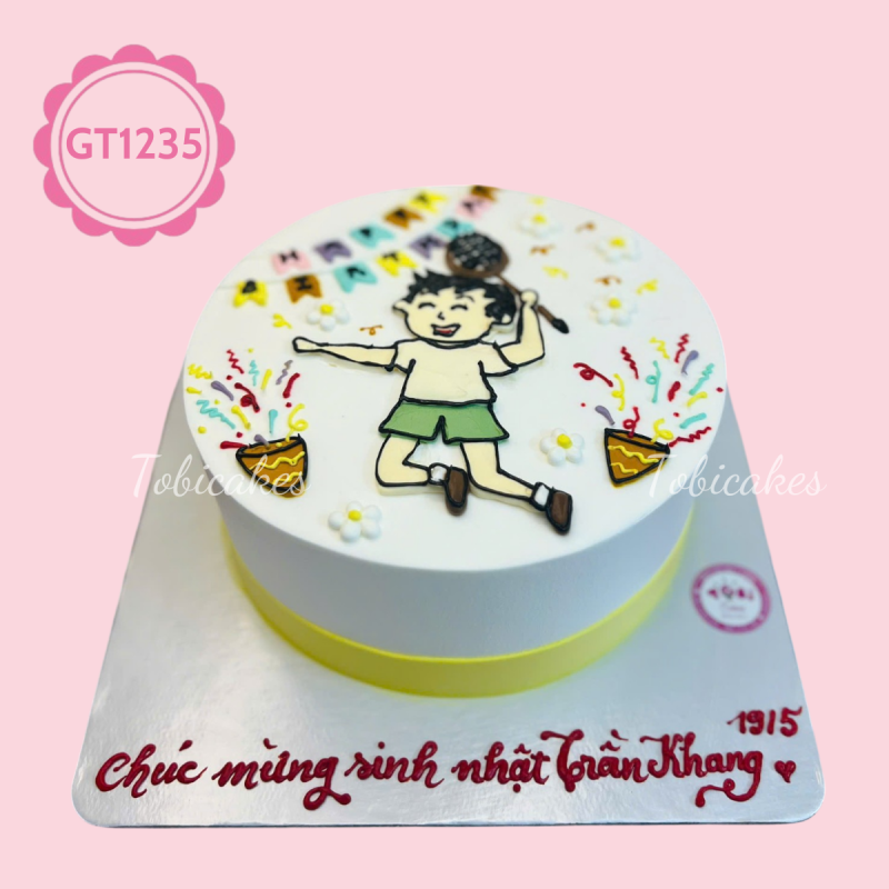 GT1235 - Bánh sinh nhật Tay vợt nhí - "Chiến thần sân cỏ mini”