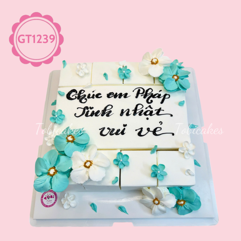 GT1239 – Bánh sinh nhật cắt miếng Hoa nhẹ nhàng