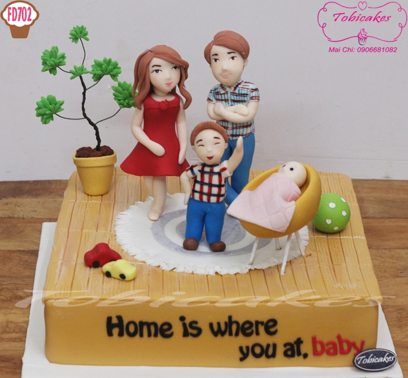 BÁNH SINH NHẬT TẠO HÌNH CHIBI GIA ĐÌNH