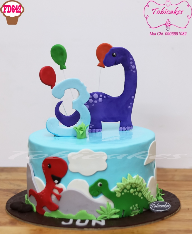 BÁNH SINH NHẬT TẠO HÌNH THẾ GIỚI KHỦNG LONG 2D
