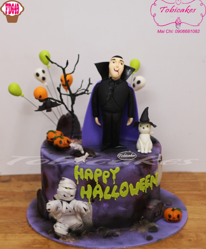 BÁNH SINH NHẬT CHỦ ĐỀ HALLOWEEN TẠO HÌNH NHÂN VẬT PHIM KHÁCH SẠN HUYỀN BÍ
