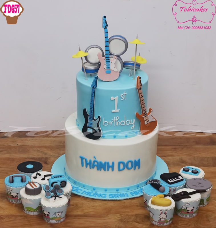 BÁNH SINH NHẬT TRANG TRÍ HÌNH CÁC NHẠC CỤ