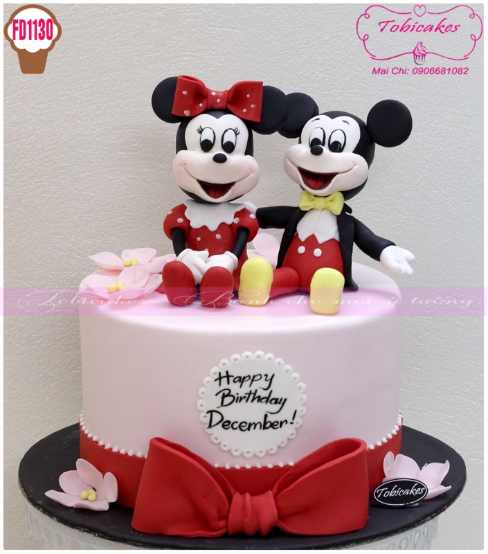 [FD1130] BÁNH SINH NHẬT TẠO HÌNH CHUỘT MICKEY VÀ MINNE