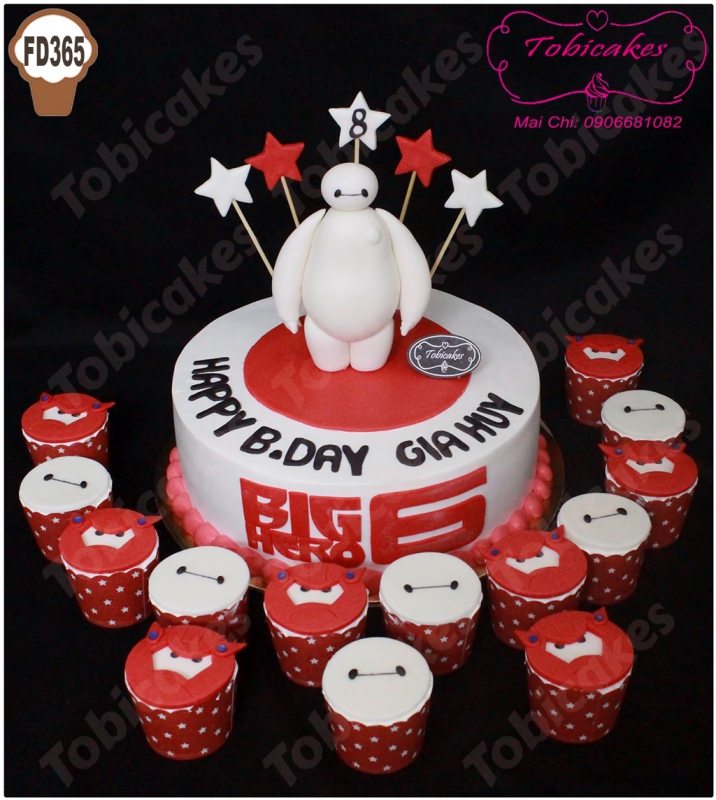 [FD365] BÁNH SINH NHẬT TẠO HÌNH BAYMAX + SET CUPCAKE